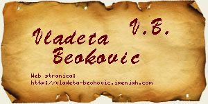 Vladeta Beoković vizit kartica